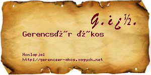 Gerencsér Ákos névjegykártya